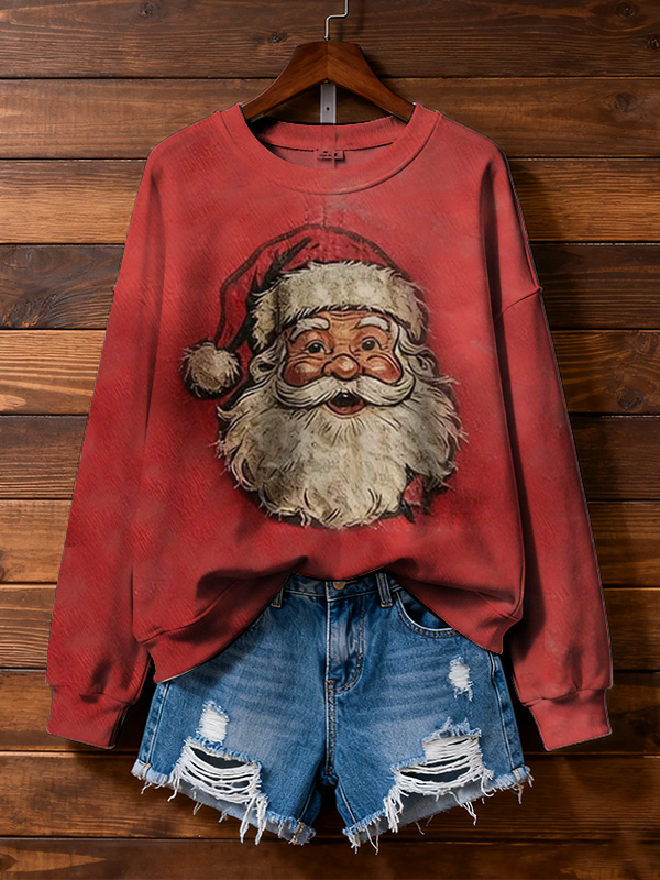 Women's Santa Claus Print Christmas Sweatshirt
