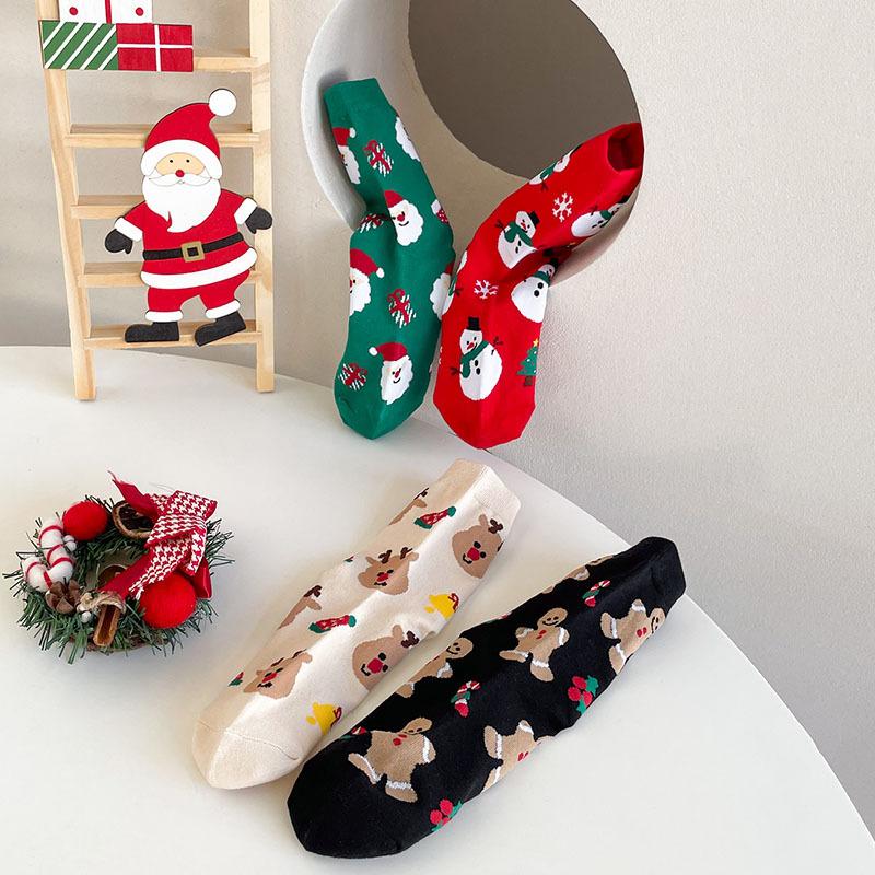 Christmas stockings - Men's and women's mid-calf socks with cute cartoon designs