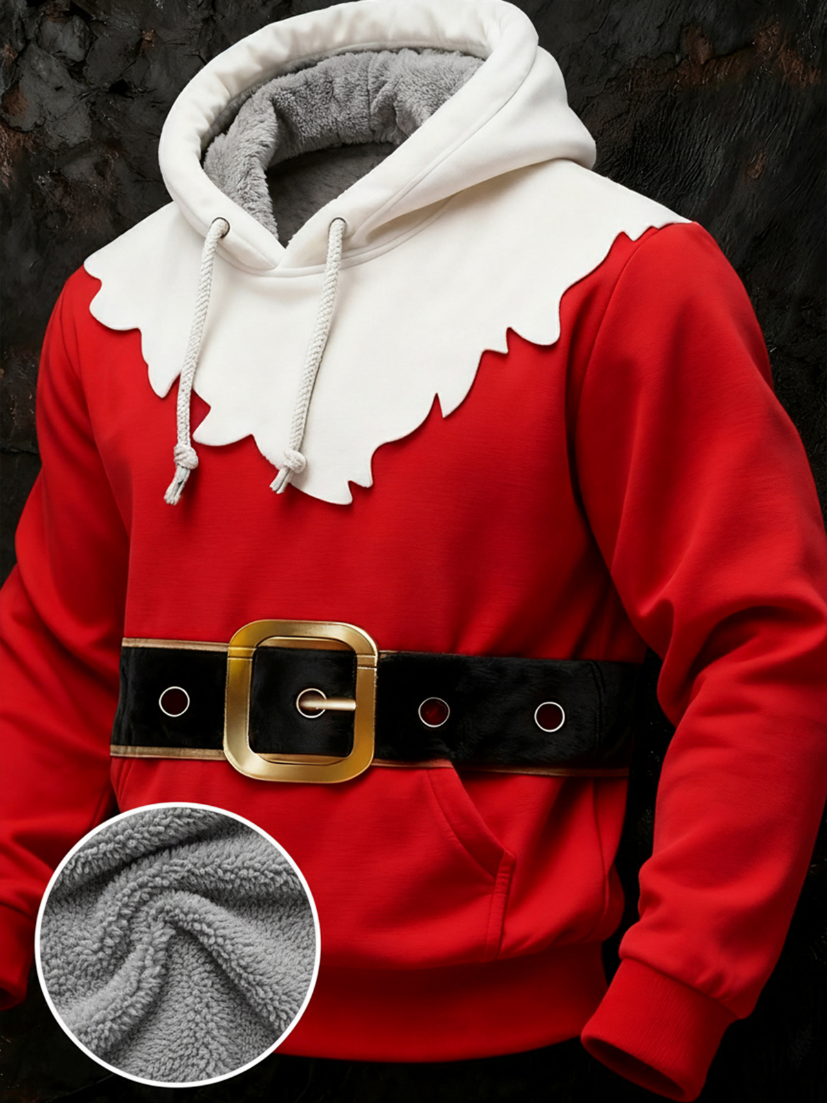 Men's Christmas Costume Print Warm Hoodie