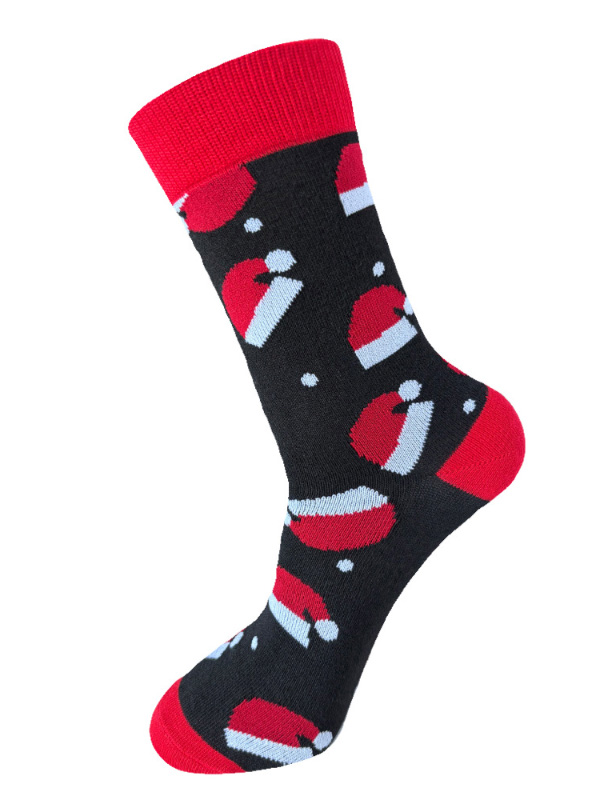 Christmas Elements Cartoon Snowman Santa Claus Elk Print Crew Socks