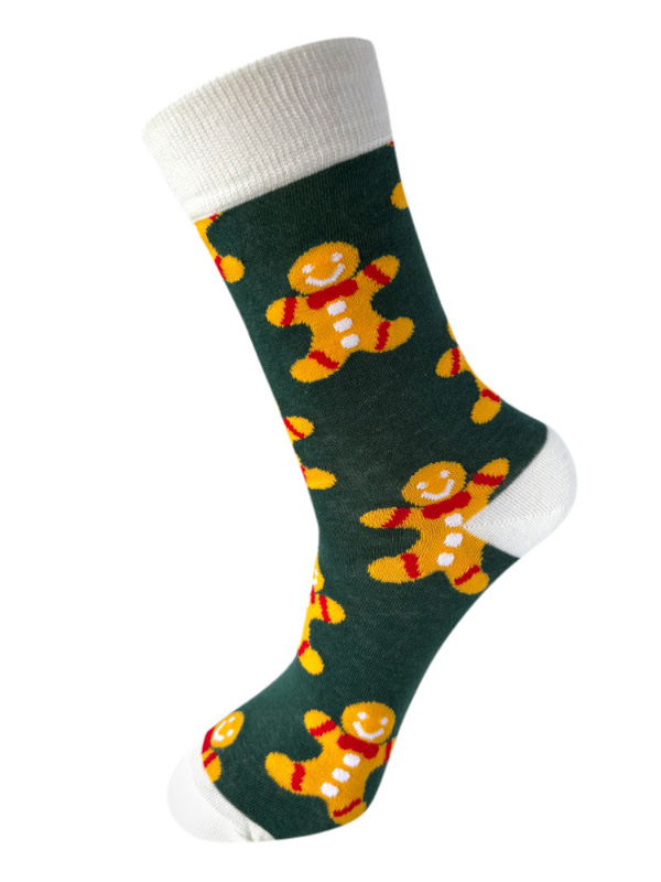 Christmas Elements Cartoon Snowman Santa Claus Elk Print Crew Socks