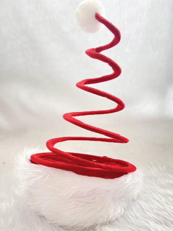 Christmas Decoration Red Fluffy Spring Hat