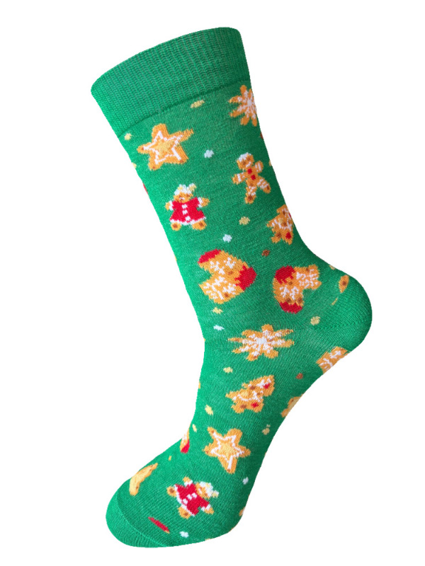 Christmas Elements Cartoon Snowman Santa Claus Elk Print Crew Socks