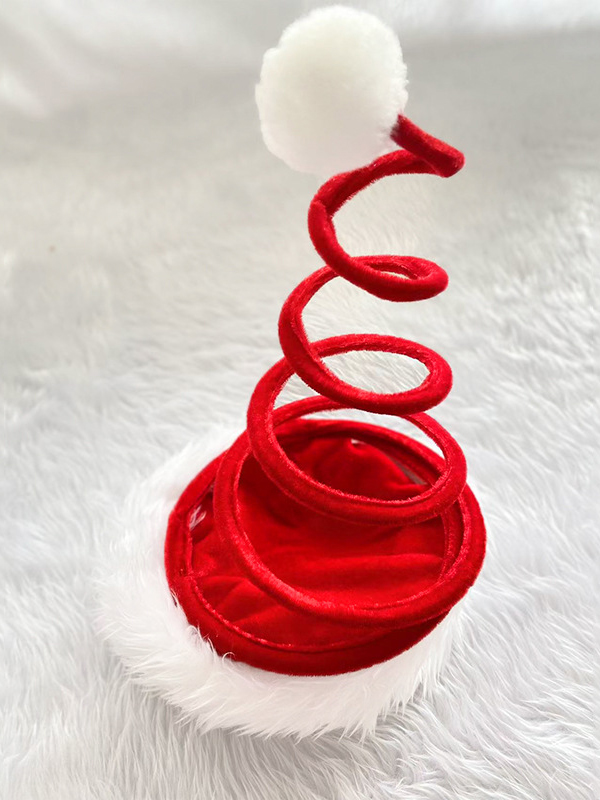 Christmas Decoration Red Fluffy Spring Hat