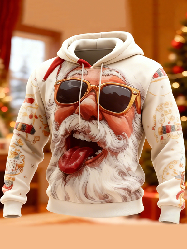 Men's A Disgusting Ugly Santa Claus Christmas Art Print Hoodie