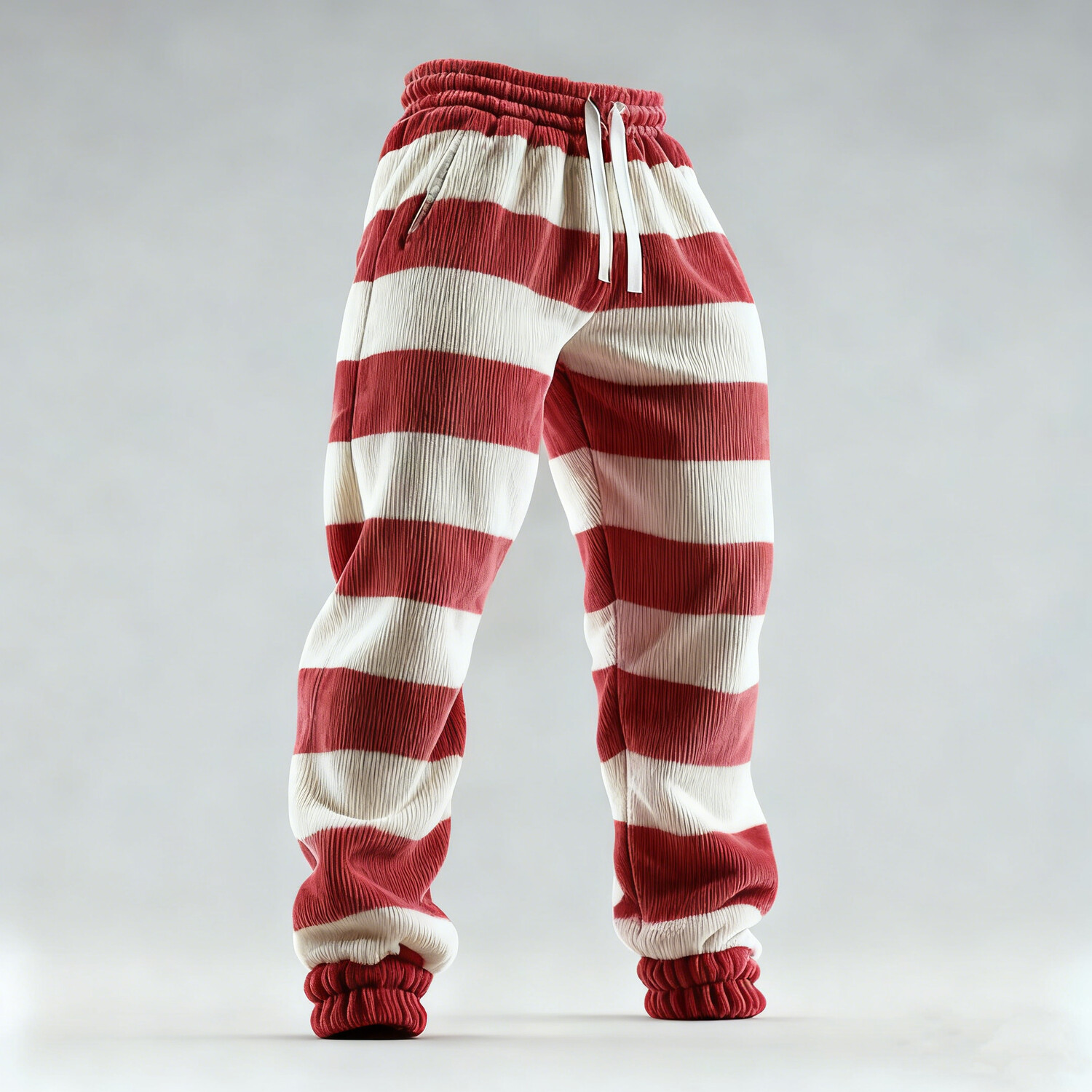 Men's Christmas Retro Striped Print Corduroy Jogger Pants