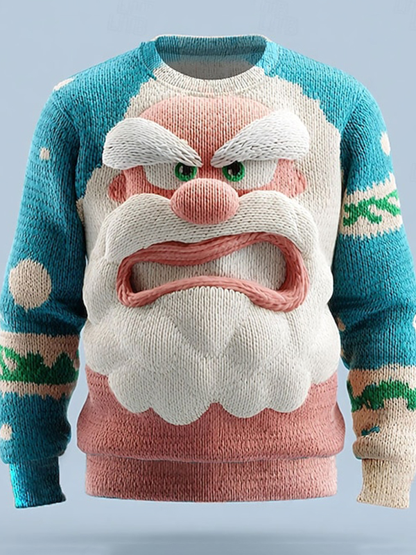 Men's Funny Santa Claus Print Christmas Sweatshirt