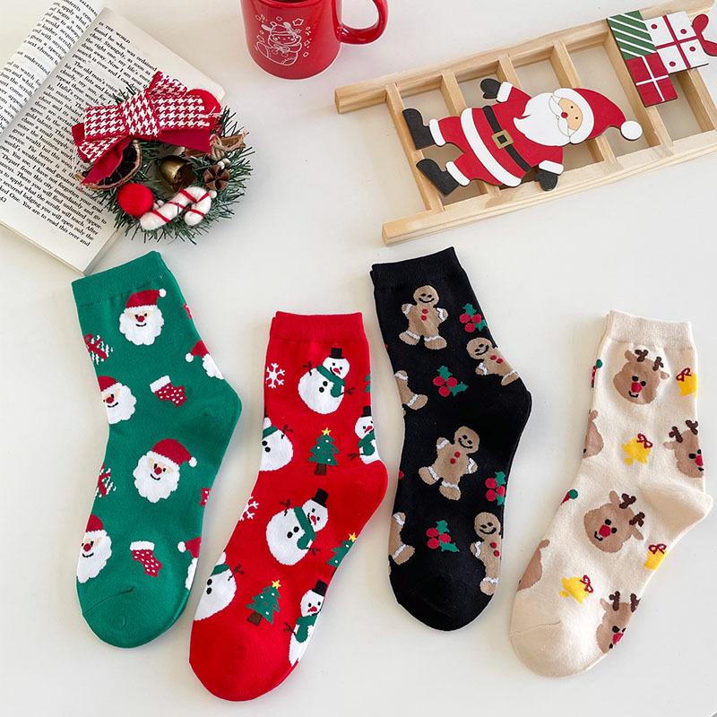 Christmas stockings - Men's and women's mid-calf socks with cute cartoon designs