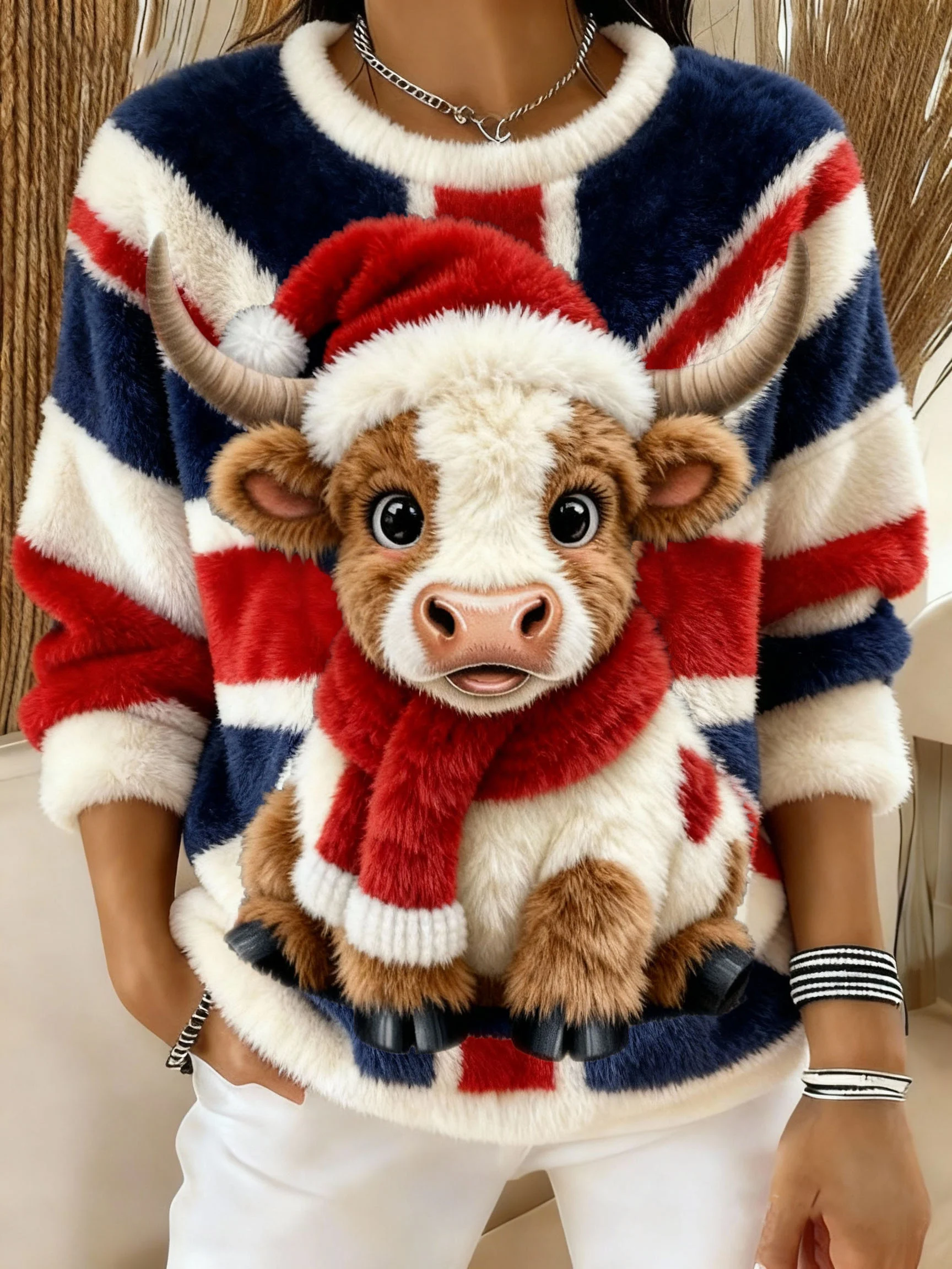 ❤️Buy 3 Get 12% OFF❤️Women's U.K. Highland Cattle Art Casual Flannel Sweatshirt