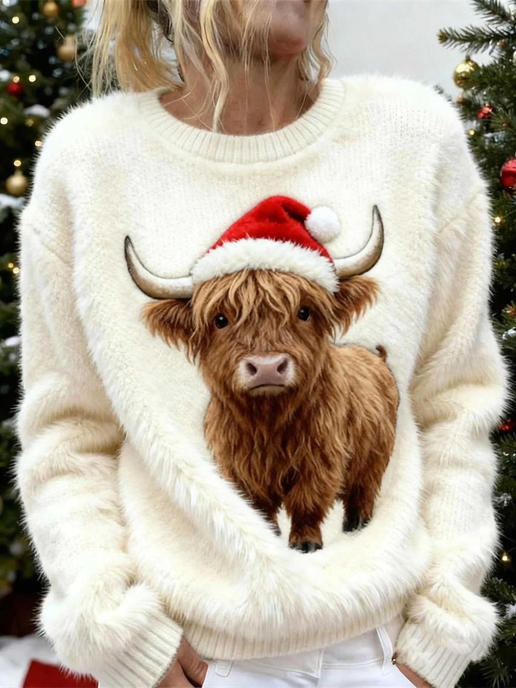 ❤️Buy 3 Get 12% OFF❤️Women's Highland Cattle Print Flannel Sweatshirt