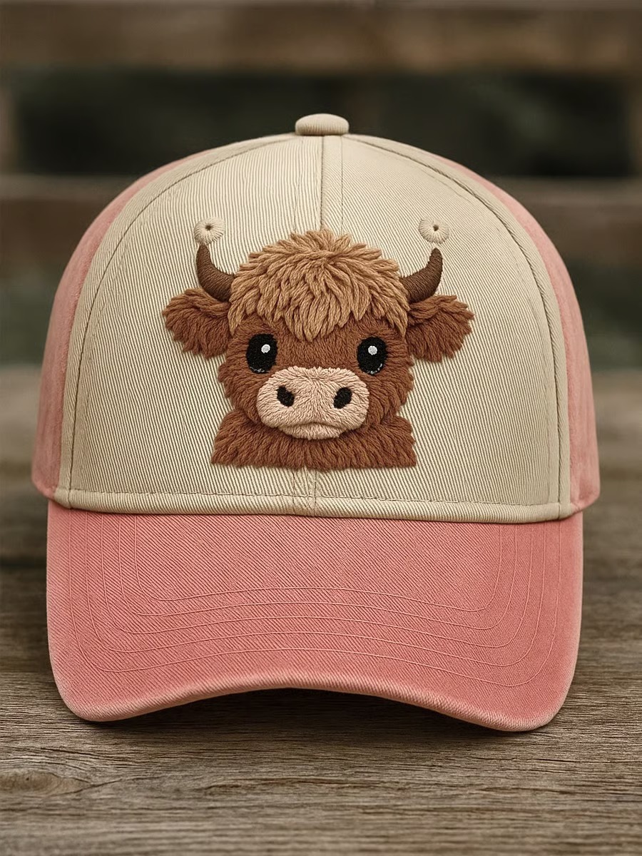 ❤️Limited-time offer❤️Unisex Highland Bull Print Baseball Cap