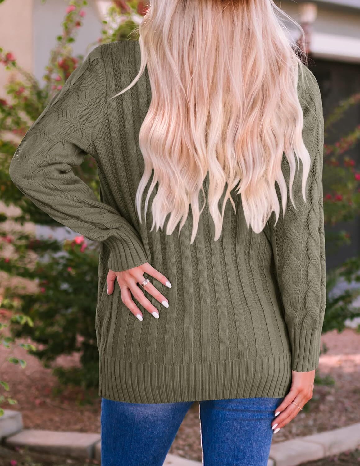 Women's Cardigan Sweaters 2025 Fall Button Down Open Front Cable Knit Casual Trendy Winter Clothing Outerwear