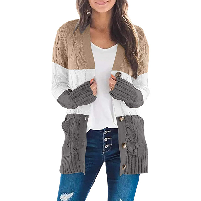 Women's Cardigan Sweaters 2025 Fall Button Down Open Front Cable Knit Casual Trendy Winter Clothing Outerwear