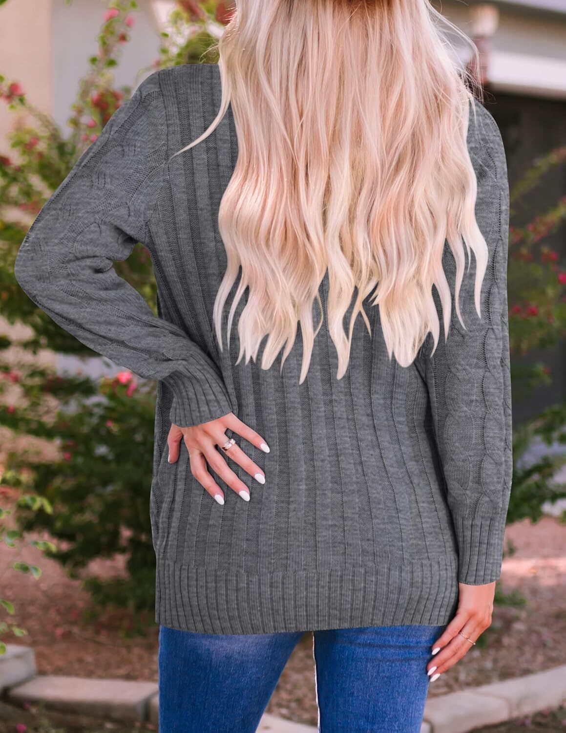 Women's Cardigan Sweaters 2025 Fall Button Down Open Front Cable Knit Casual Trendy Winter Clothing Outerwear