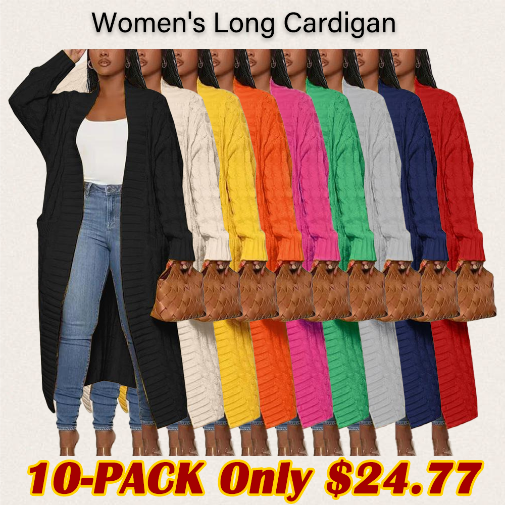 Women's Long Cardigan 2025 Oversized Coat Long Sleeve Open Cardigan Knitted Extra