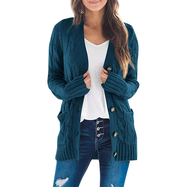 Women's Cardigan Sweaters 2025 Fall Button Down Open Front Cable Knit Casual Trendy Winter Clothing Outerwear