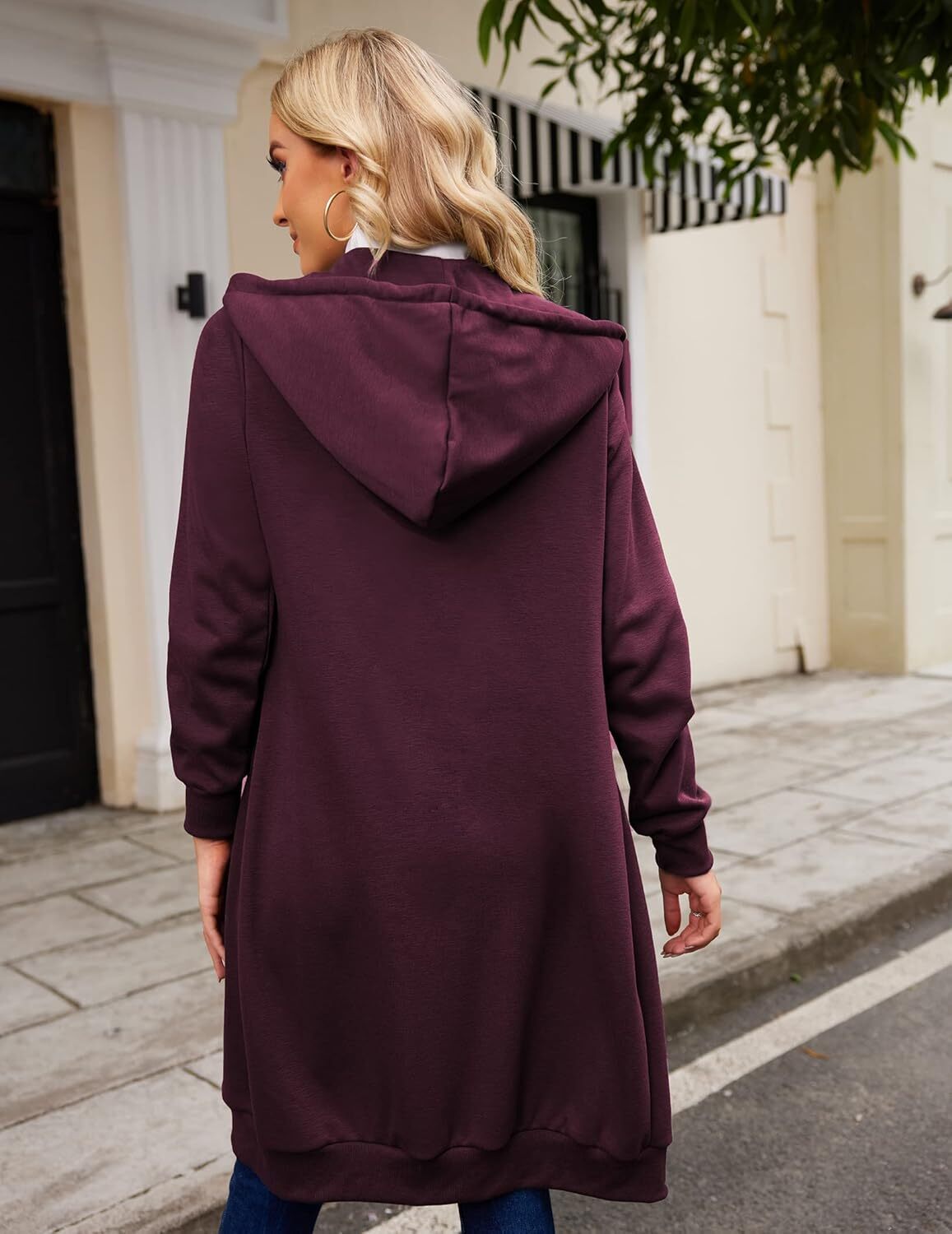 🔥Hot Sale🔥Women's Casual Zip Fleece Hoodie Tunic Sweatshirt Long Hooded Jacket