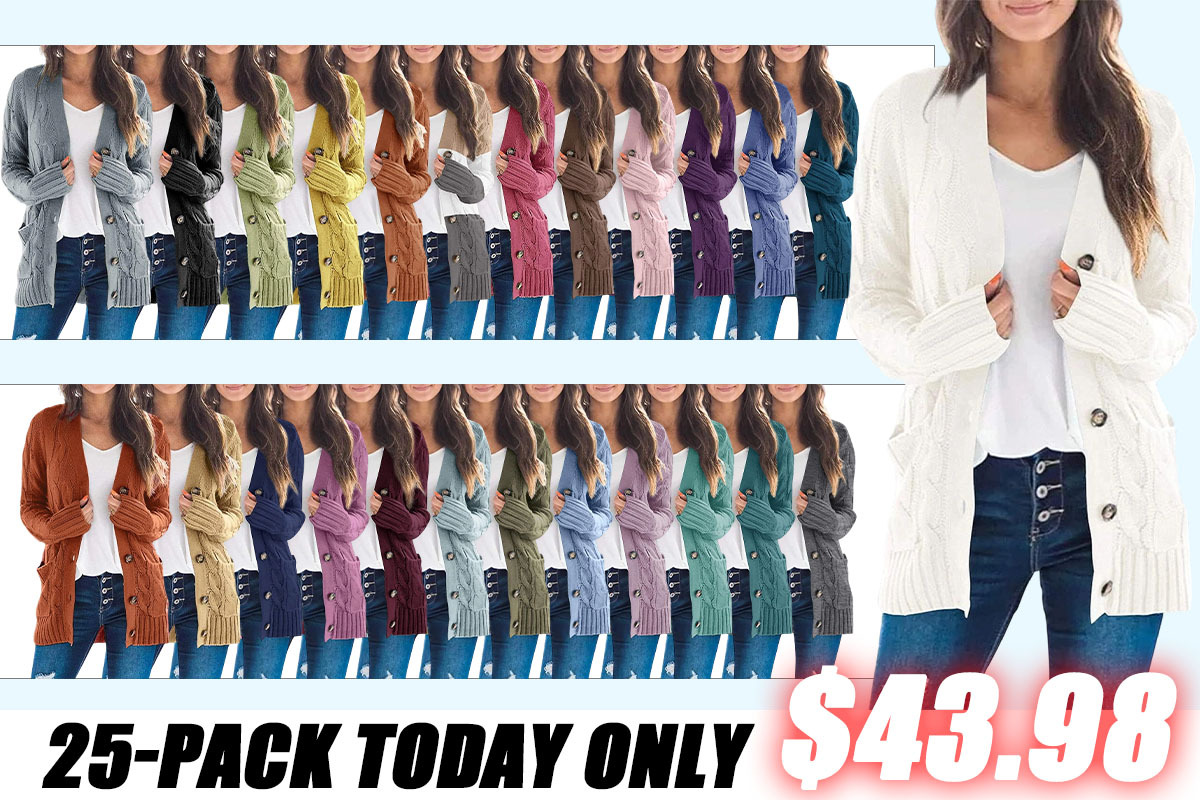 Women's Cardigan Sweaters 2025 Fall Button Down Open Front Cable Knit Casual Trendy Winter Clothing Outerwear