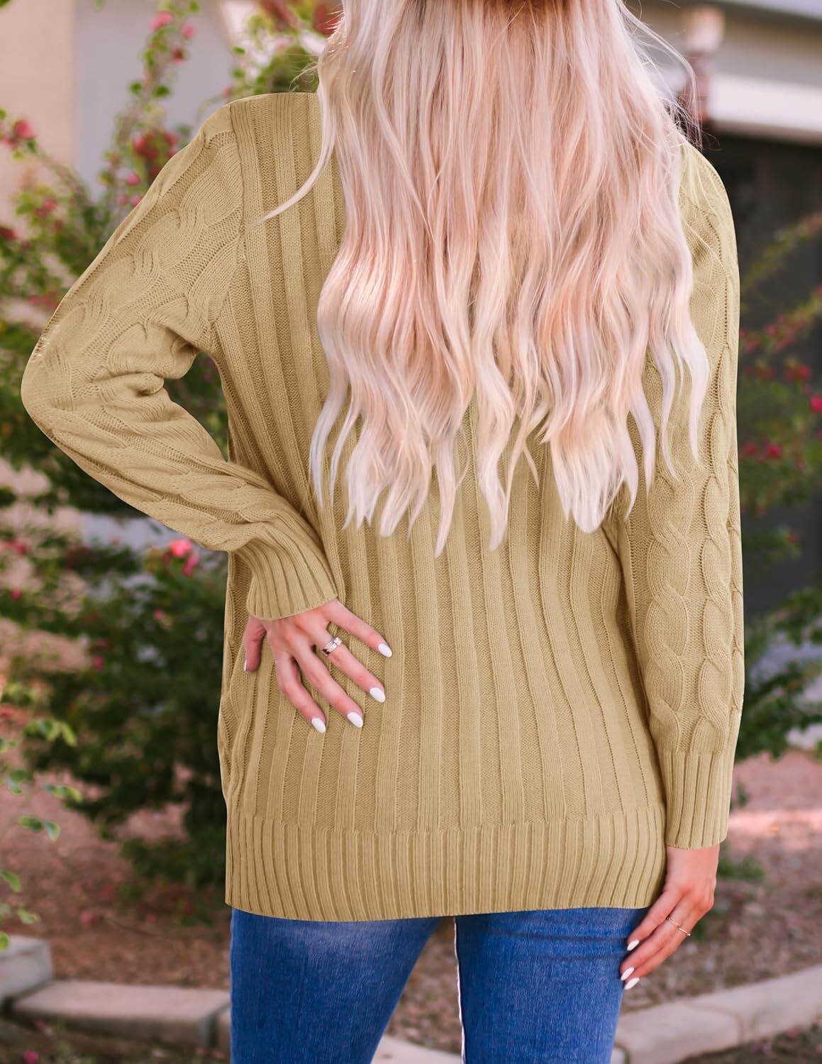 Women's Cardigan Sweaters 2025 Fall Button Down Open Front Cable Knit Casual Trendy Winter Clothing Outerwear