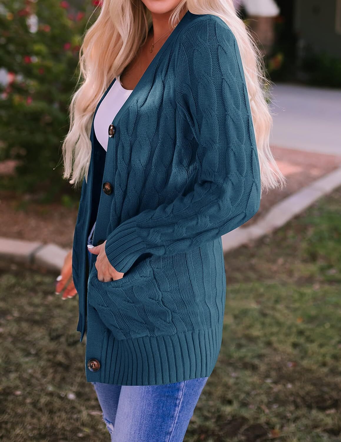 Women's Cardigan Sweaters 2025 Fall Button Down Open Front Cable Knit Casual Trendy Winter Clothing Outerwear