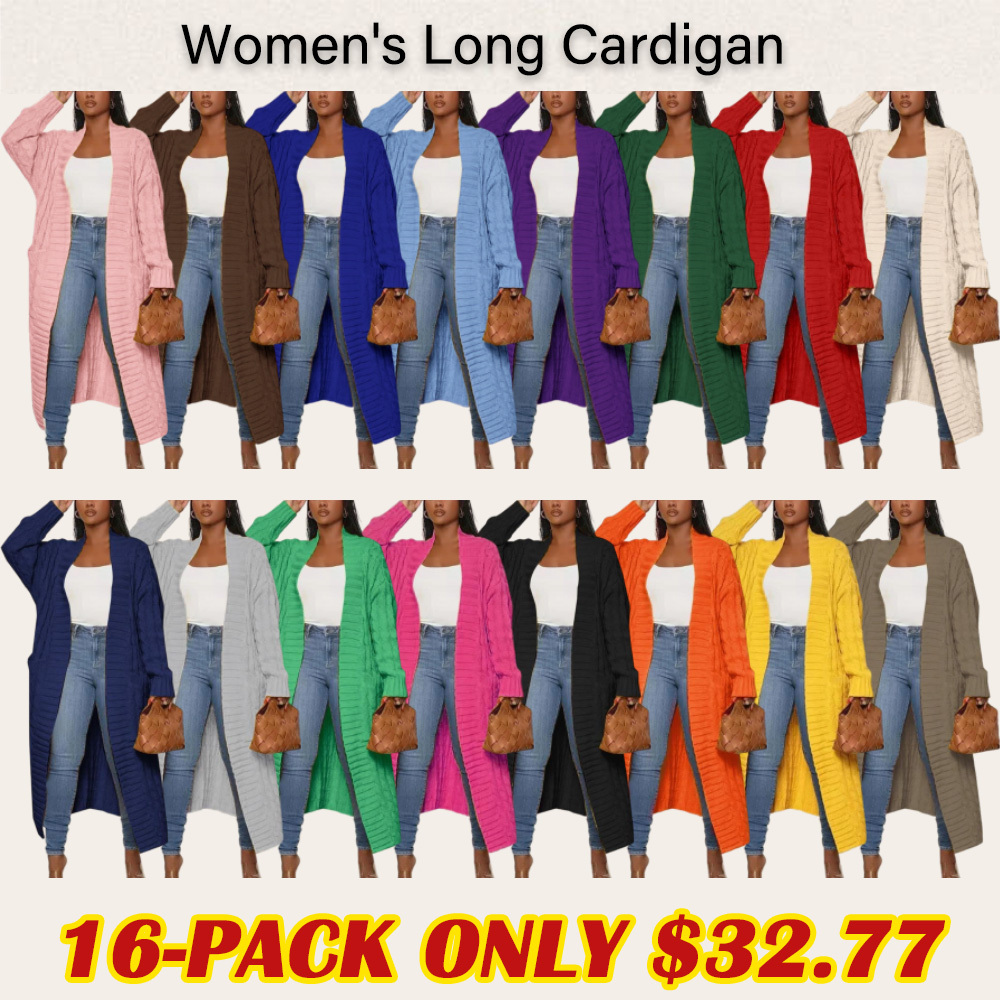 Women's Long Cardigan 2025 Oversized Coat Long Sleeve Open Cardigan Knitted Extra