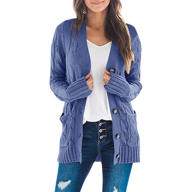 Women's Cardigan Sweaters 2025 Fall Button Down Open Front Cable Knit Casual Trendy Winter Clothing Outerwear