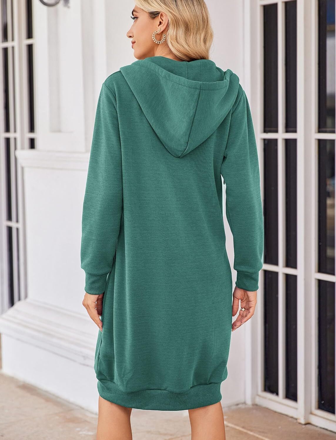 🔥Hot Sale🔥Women's Casual Zip Fleece Hoodie Tunic Sweatshirt Long Hooded Jacket