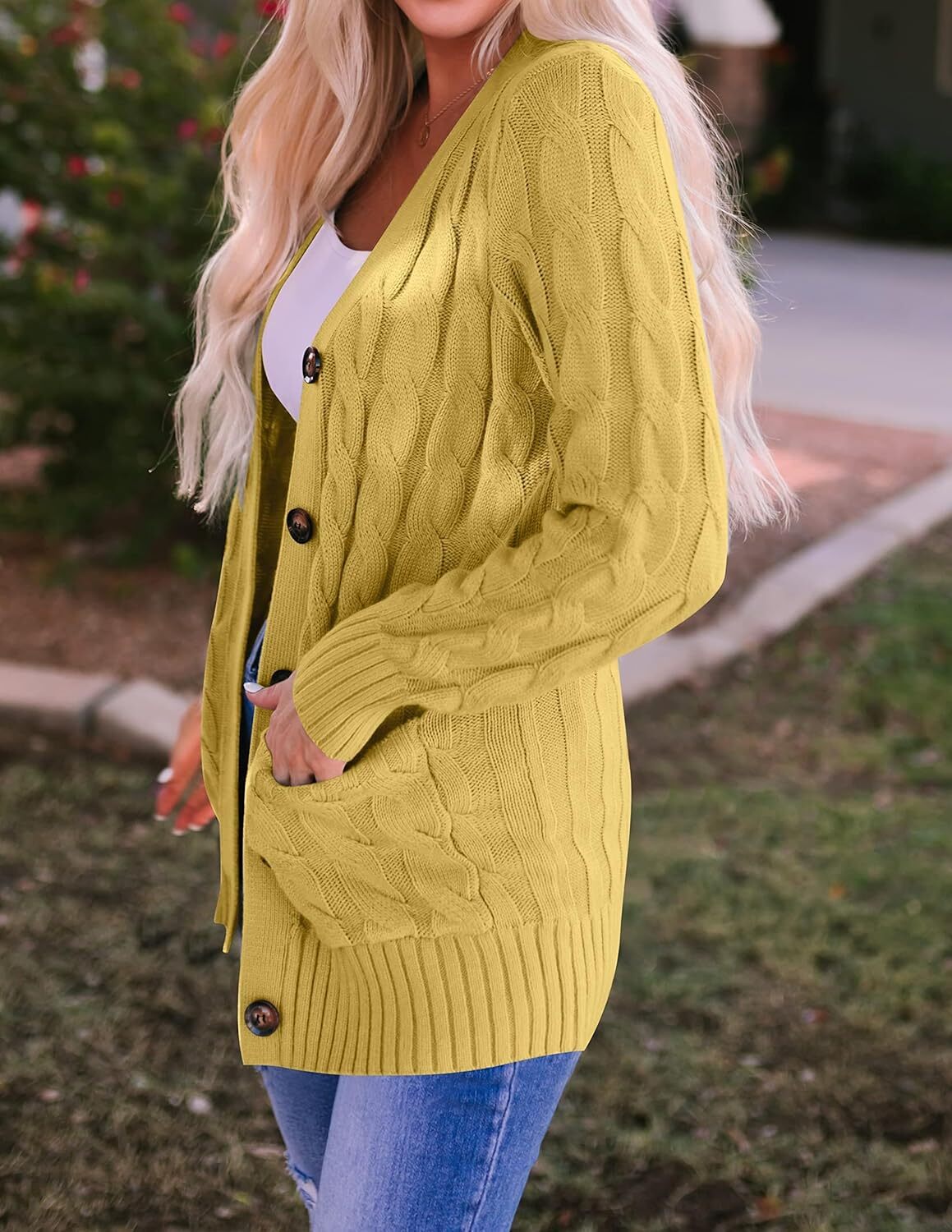 Women's Cardigan Sweaters 2025 Fall Button Down Open Front Cable Knit Casual Trendy Winter Clothing Outerwear