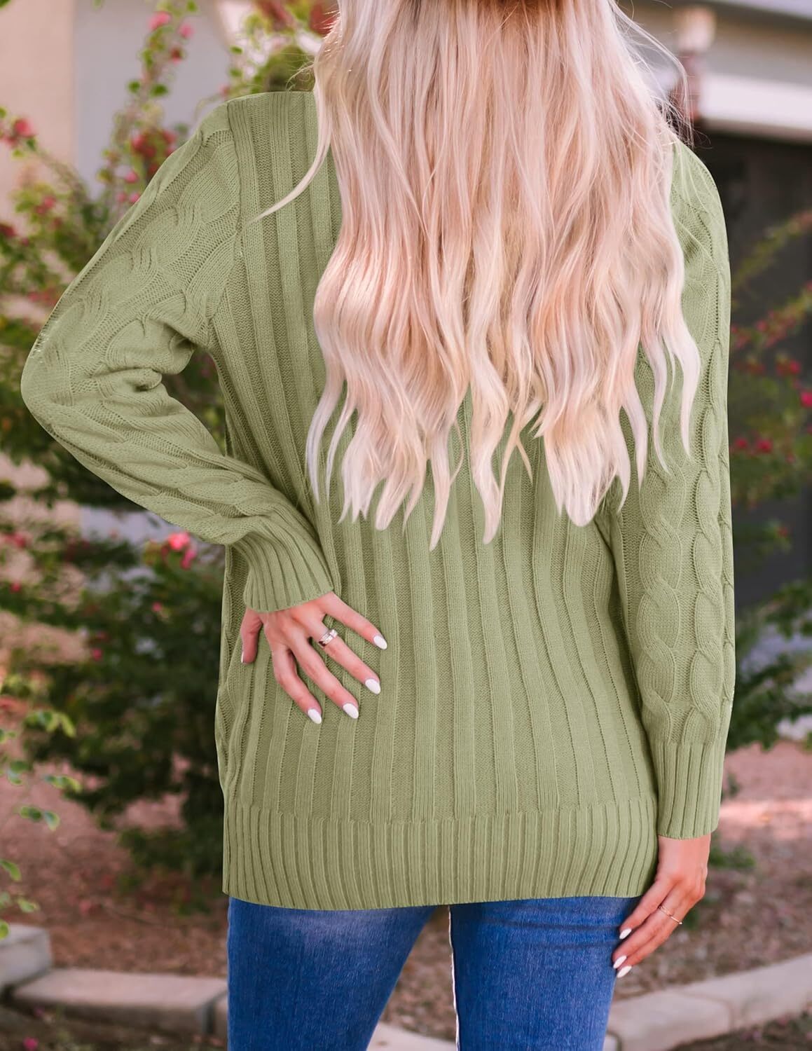 Women's Cardigan Sweaters 2025 Fall Button Down Open Front Cable Knit Casual Trendy Winter Clothing Outerwear