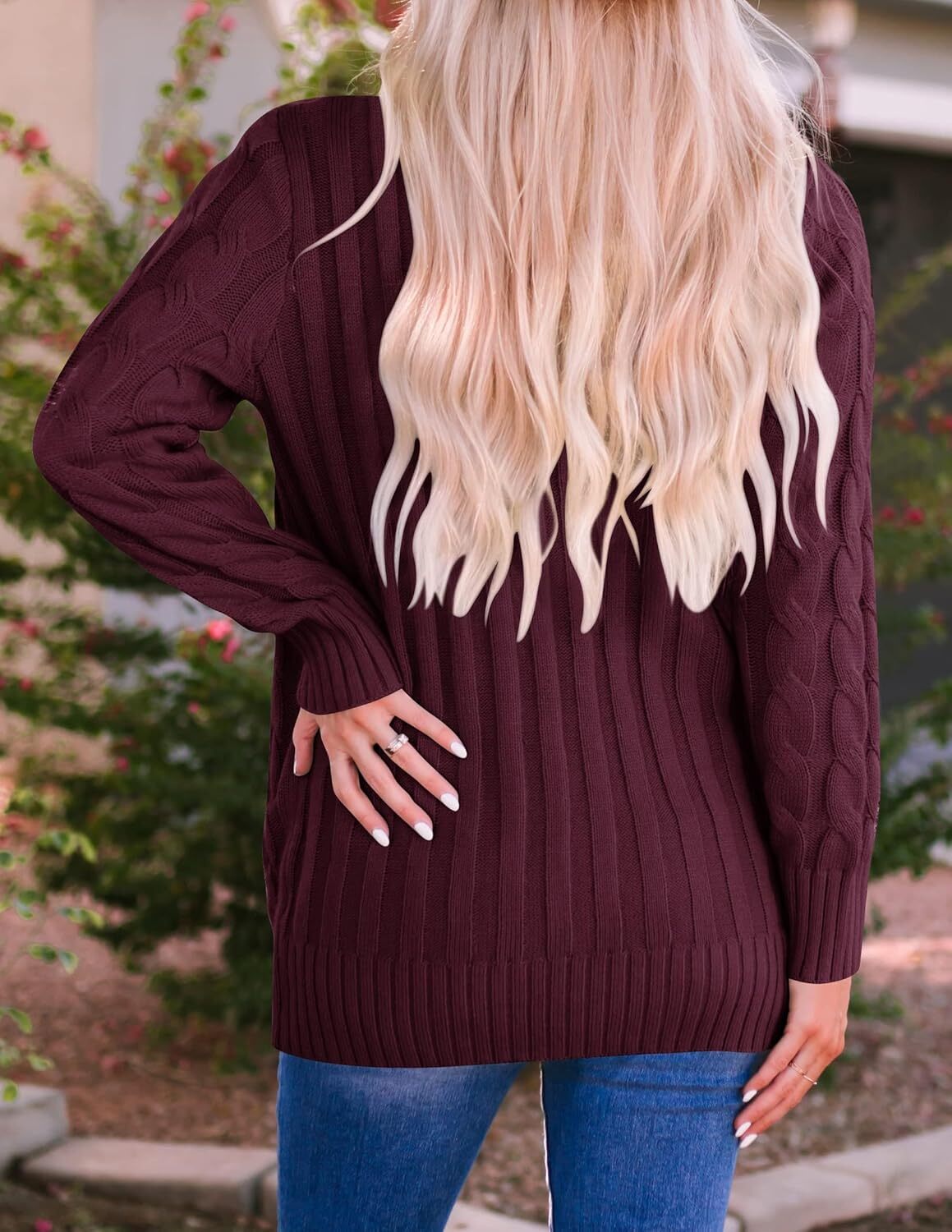 Women's Cardigan Sweaters 2025 Fall Button Down Open Front Cable Knit Casual Trendy Winter Clothing Outerwear