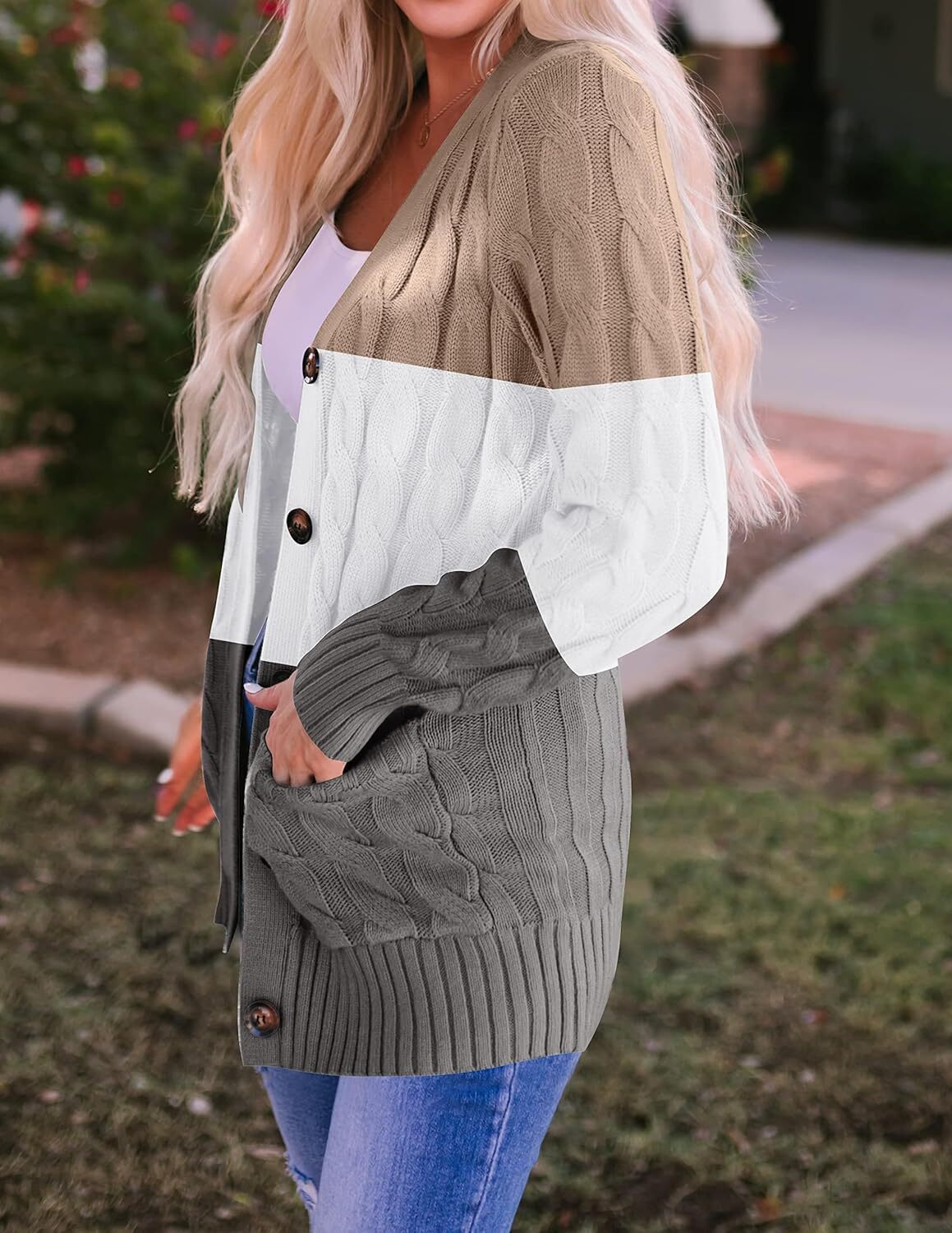 Women's Cardigan Sweaters 2025 Fall Button Down Open Front Cable Knit Casual Trendy Winter Clothing Outerwear