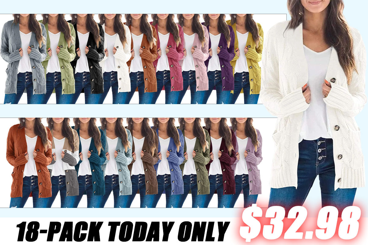 Women's Cardigan Sweaters 2025 Fall Button Down Open Front Cable Knit Casual Trendy Winter Clothing Outerwear