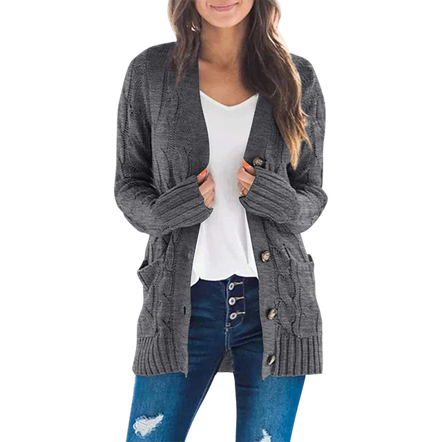 Women's Cardigan Sweaters 2025 Fall Button Down Open Front Cable Knit Casual Trendy Winter Clothing Outerwear