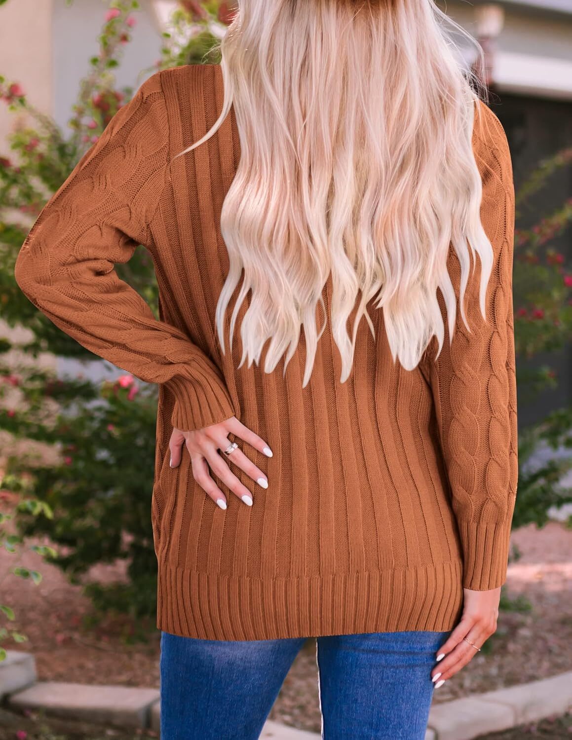 Women's Cardigan Sweaters 2025 Fall Button Down Open Front Cable Knit Casual Trendy Winter Clothing Outerwear