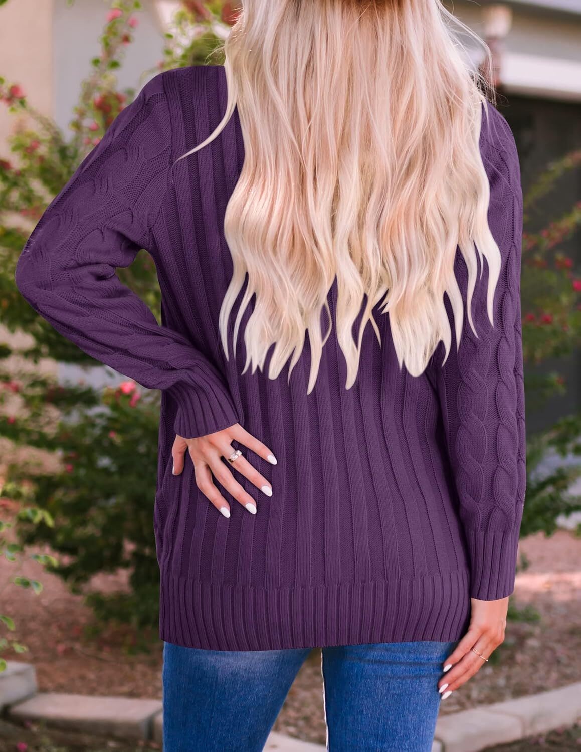 Women's Cardigan Sweaters 2025 Fall Button Down Open Front Cable Knit Casual Trendy Winter Clothing Outerwear