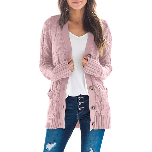 Women's Cardigan Sweaters 2025 Fall Button Down Open Front Cable Knit Casual Trendy Winter Clothing Outerwear