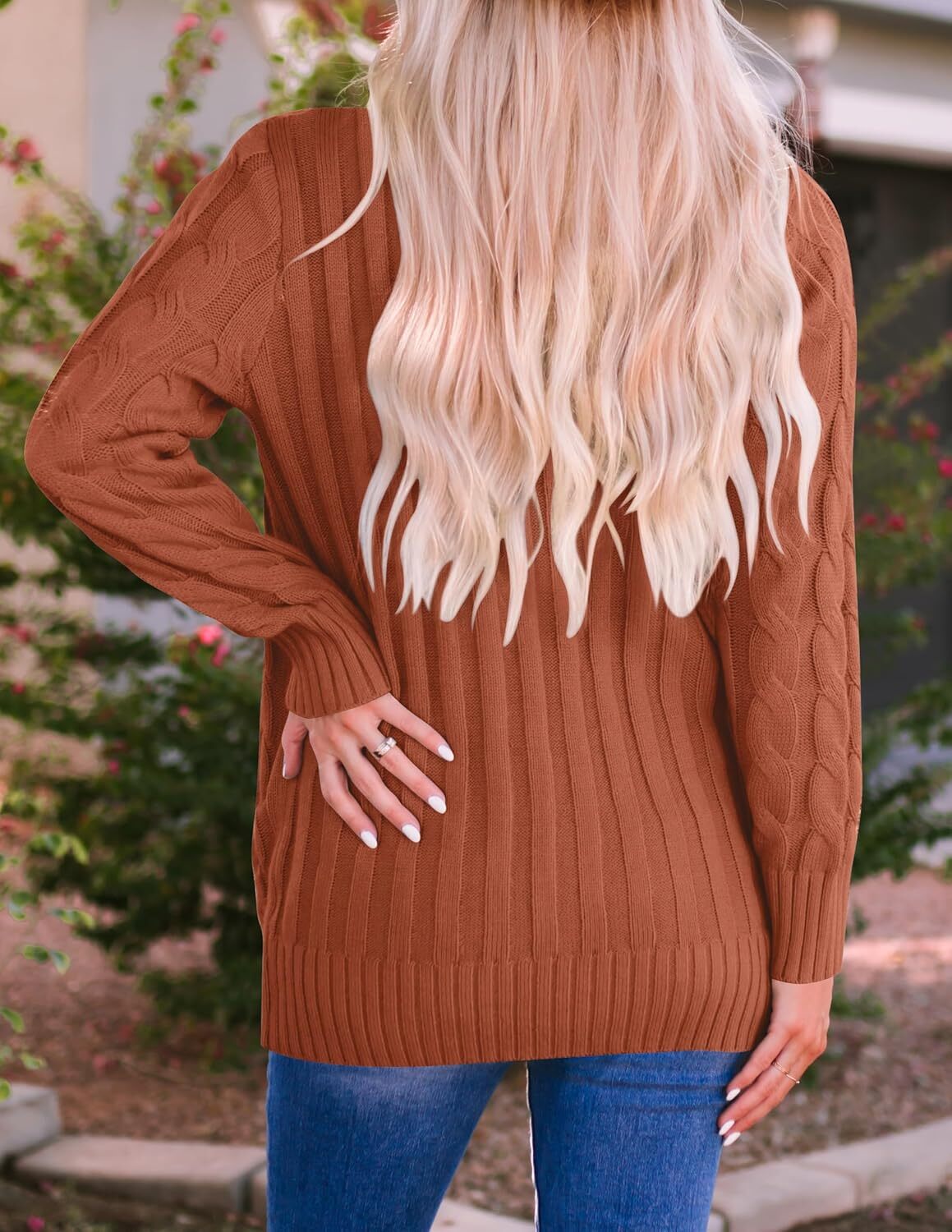 Women's Cardigan Sweaters 2025 Fall Button Down Open Front Cable Knit Casual Trendy Winter Clothing Outerwear