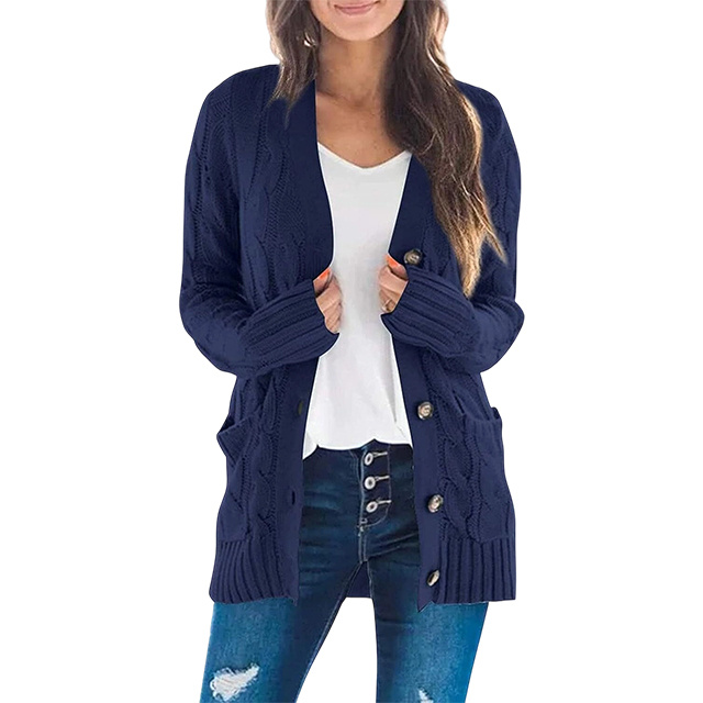 Women's Cardigan Sweaters 2025 Fall Button Down Open Front Cable Knit Casual Trendy Winter Clothing Outerwear