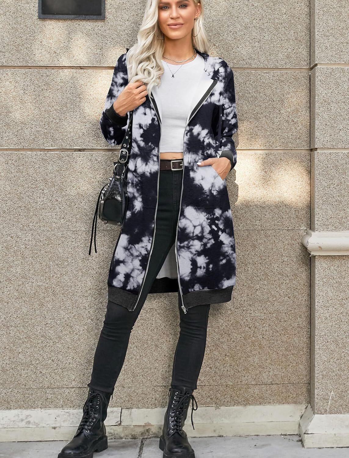 🔥Hot Sale🔥Women's Casual Zip Fleece Hoodie Tunic Sweatshirt Long Hooded Jacket