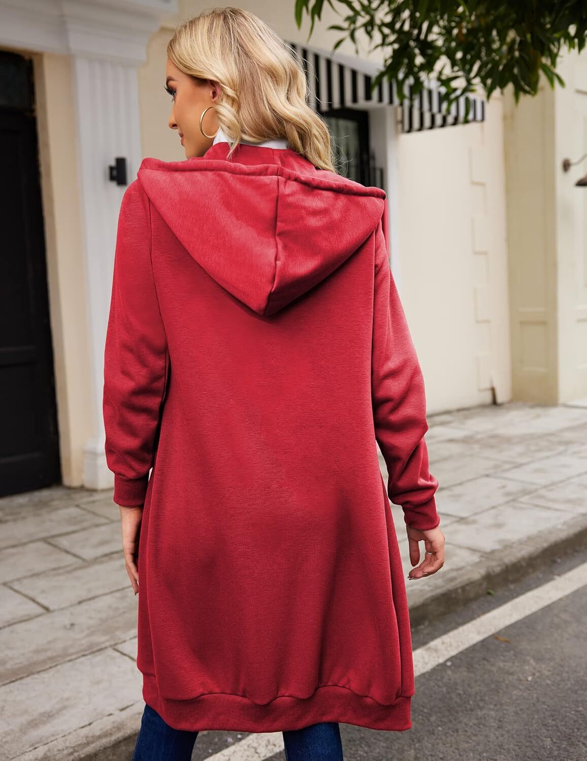 🔥Hot Sale🔥Women's Casual Zip Fleece Hoodie Tunic Sweatshirt Long Hooded Jacket