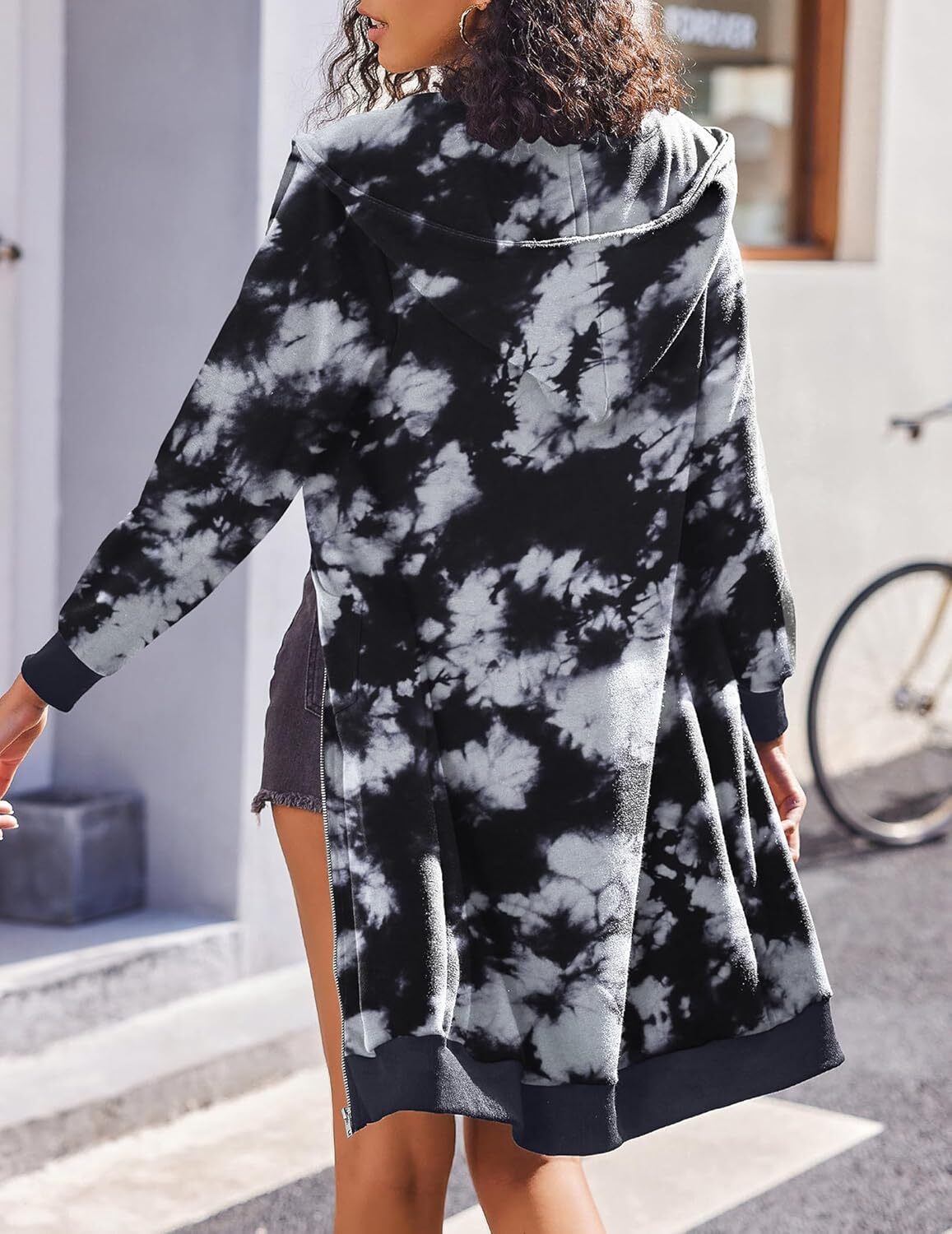 🔥Hot Sale🔥Women's Casual Zip Fleece Hoodie Tunic Sweatshirt Long Hooded Jacket