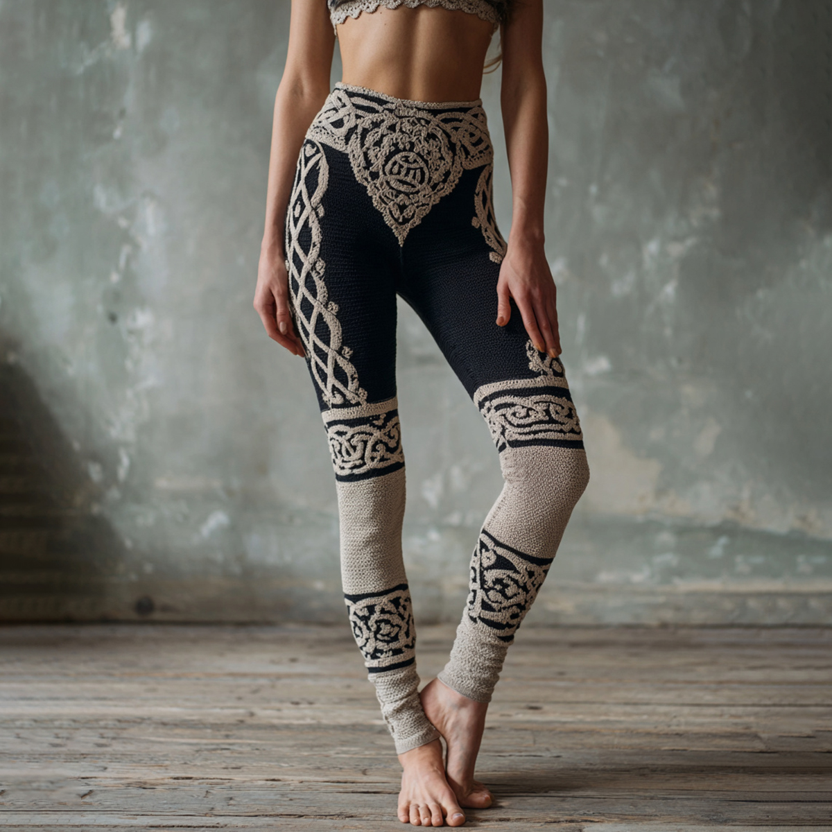 Women's Vintage Viking Celtic Knot Print Casual Leggings