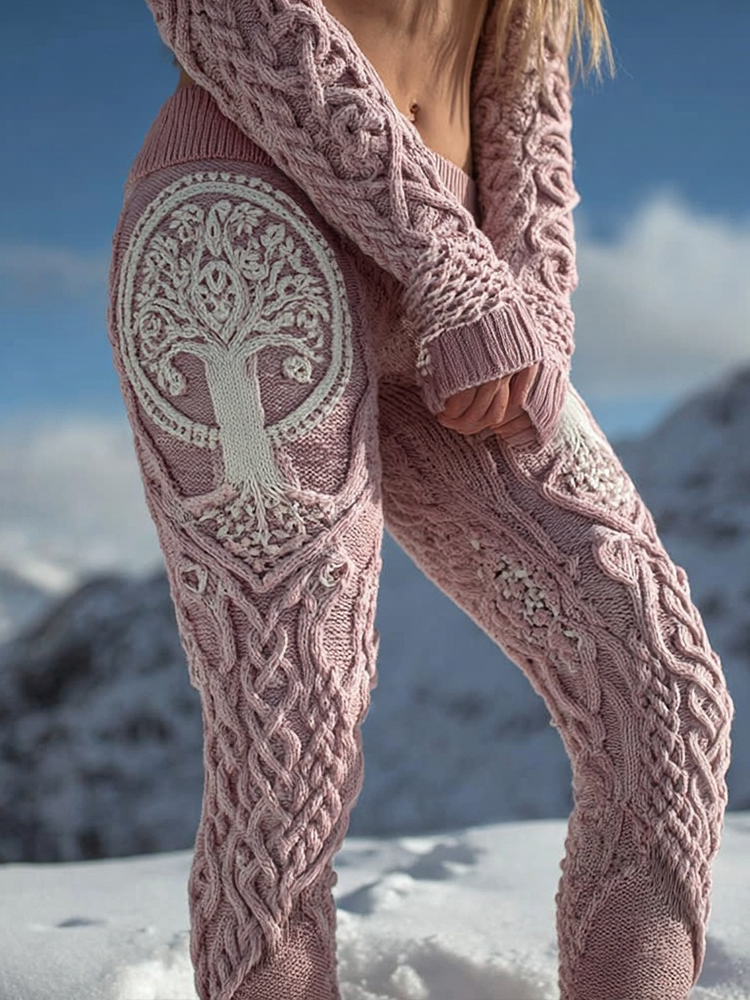 Vintage Viking Tree Of Life Celtic Knot Chunky Leggings