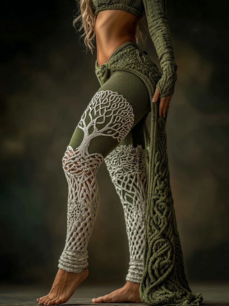 Women's Vintage Tree Of Life Cozy Knit Leggings