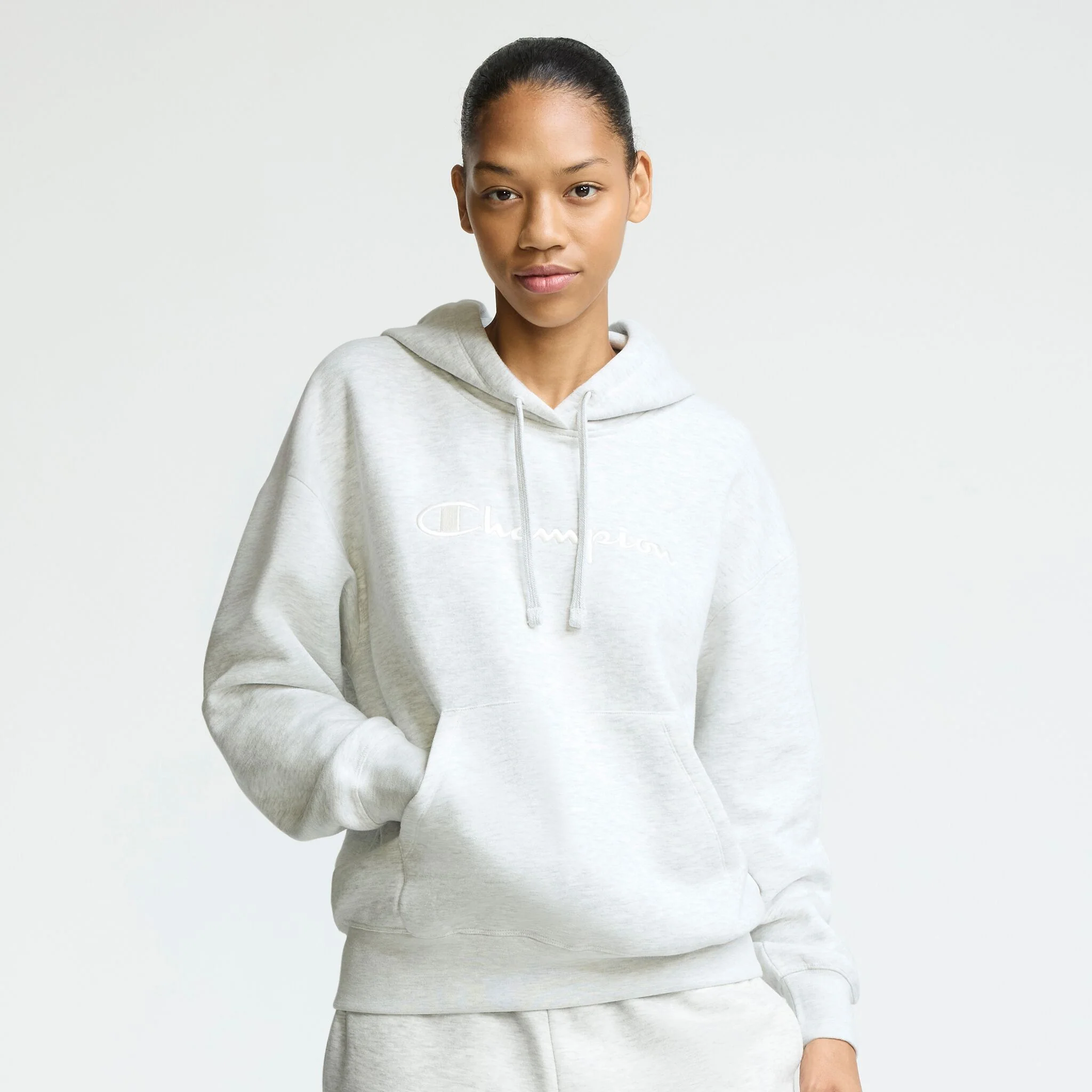 Powerblend Hoodie, Relaxed, Full Embroidered Script Logo