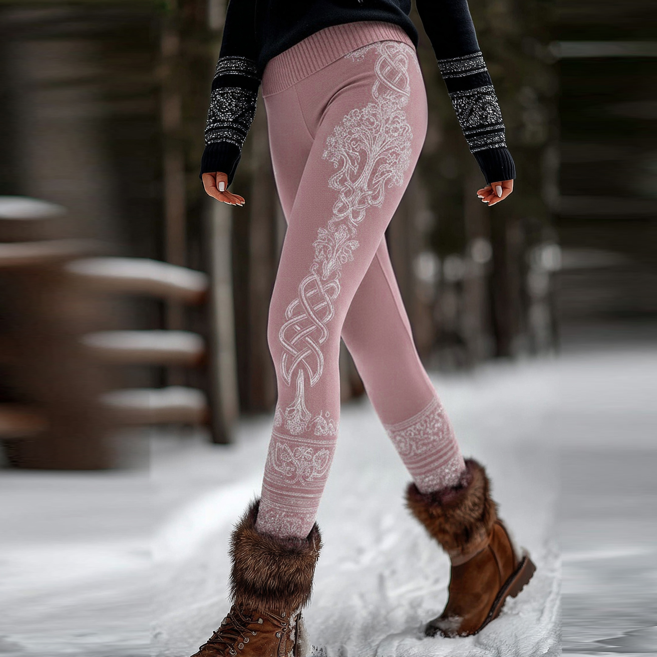 Women's Viking Style Life Of Tree Celtic Graphic Leggings