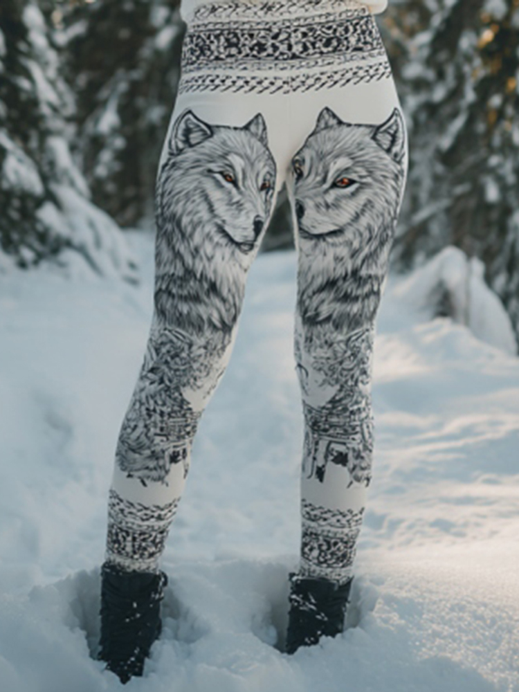 Women's Viking Pattern Art Comfort Knit Leggings