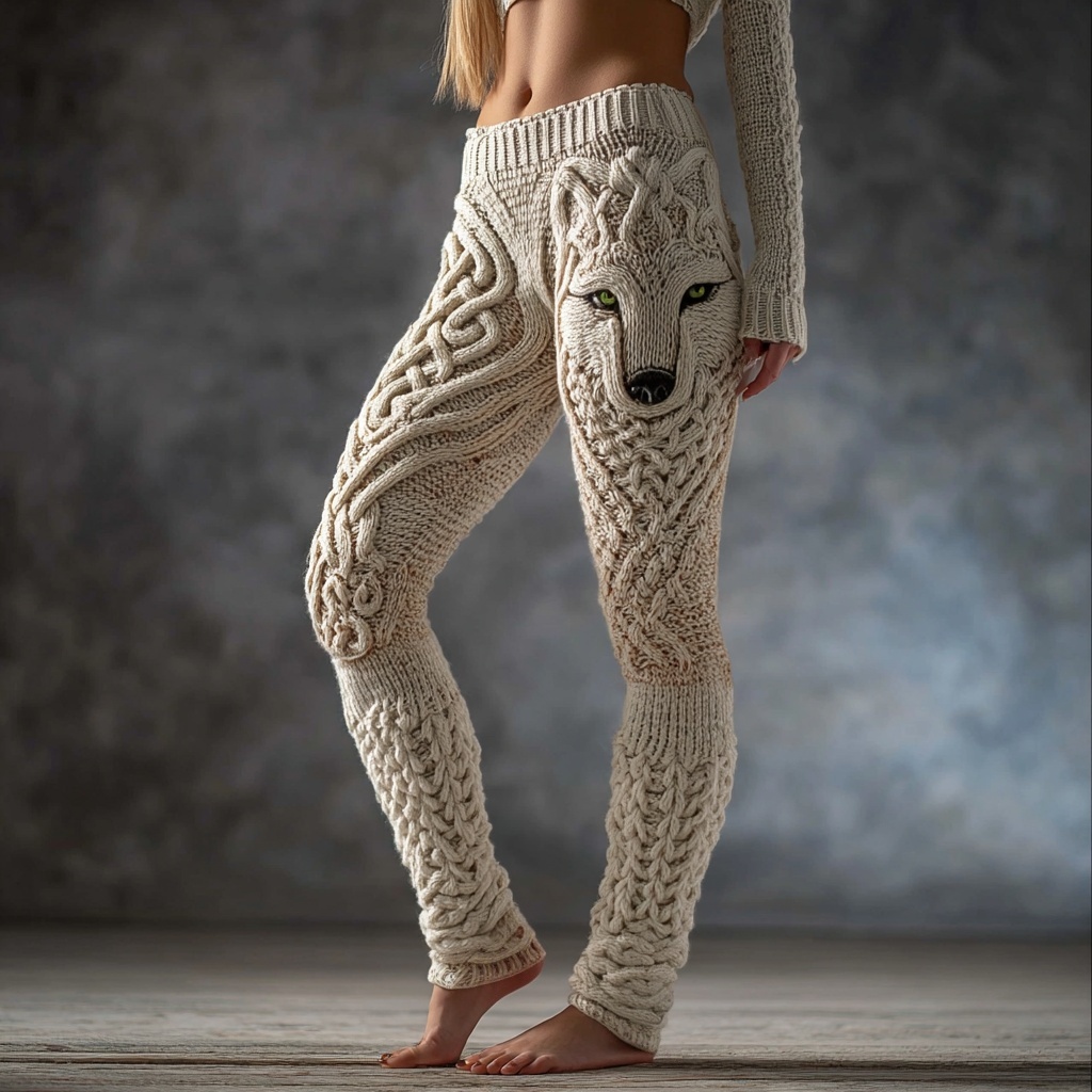 Vintage Viking Wolf Inspired Celtic Knot Comfy Leggings