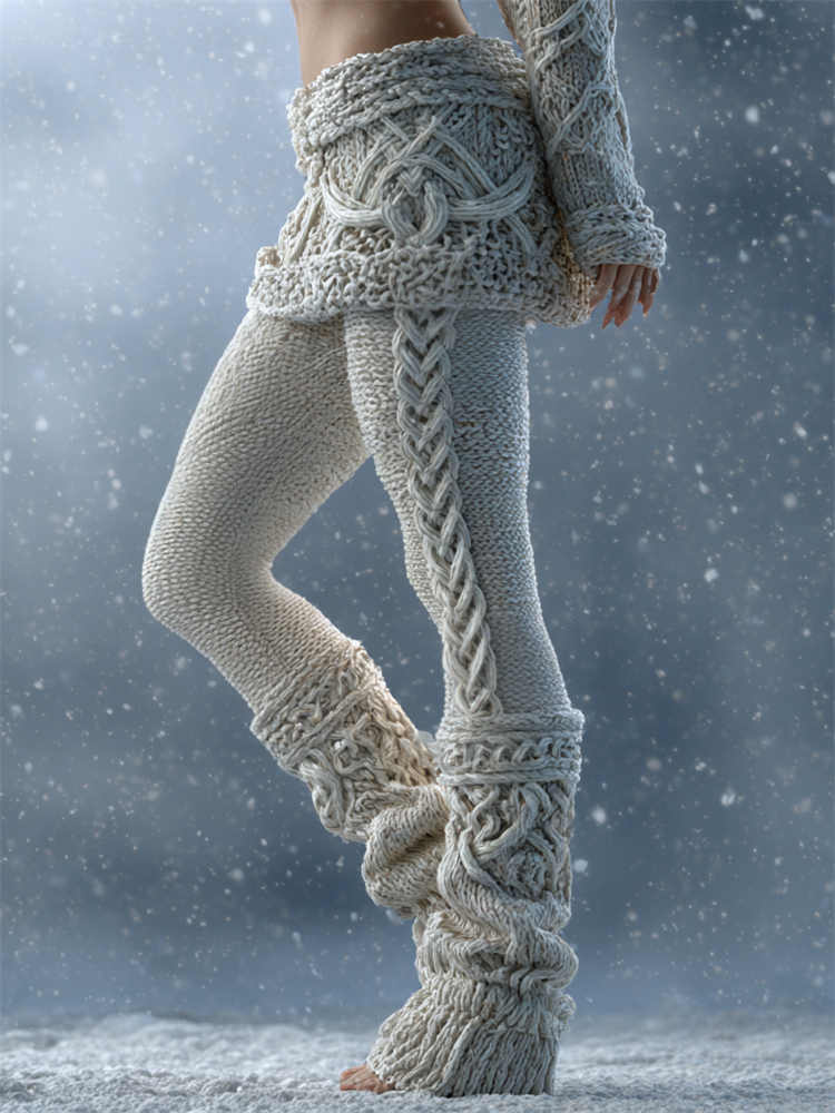 Basic Viking Celtic Knot Cozy Knit Leggings