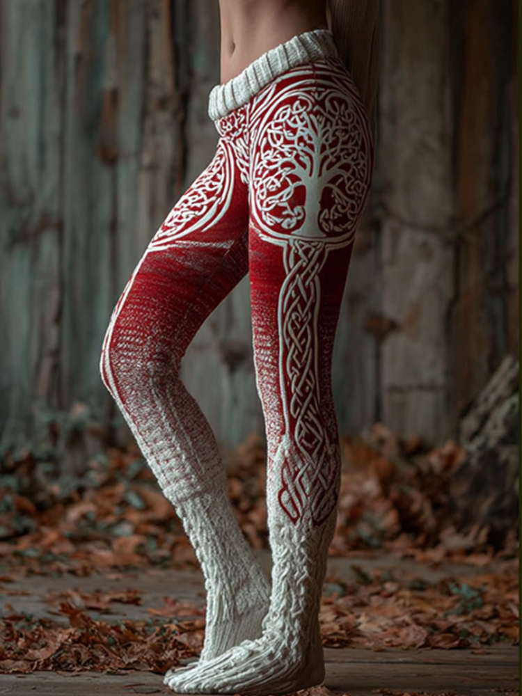 Viking Tree Of Life Jacquard Warm Leggings